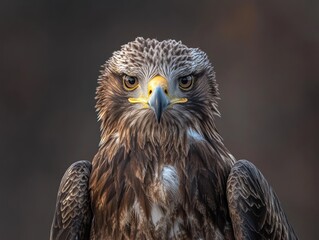 Poster - Majestic golden eagle headshot, intense stare.