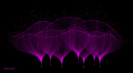 Fototapete - Illustration of abstract stream. Artificial intelligence. Big data, technology, AI, data transfer, data flow, large language model, generative AI, LLM, NLP. NLG