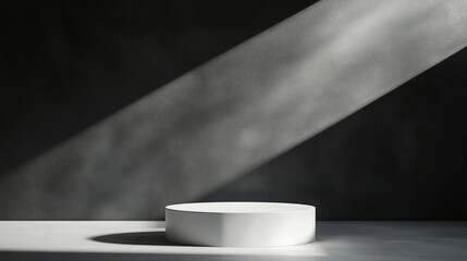 Poster - Minimalist display with soft light casting shadows in a studio environment. 