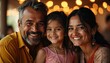 © WisChi - Happy Indian Family Portrait Smiling Parents and Child