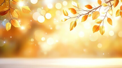 Poster - Bokeh nature light effect on an autumn backgrounds with orange and yellow gradient, creating a warm, inviting atmosphere with plenty of space for your designs.