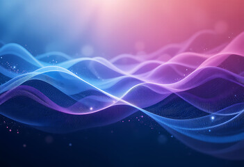 Leinwandbilder - Gradient waves with light particles, flowing abstract background design