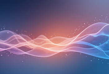 Leinwandbilder - Gradient waves with light particles, flowing abstract background design