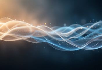 Leinwandbilder - Gradient waves with light particles, flowing abstract background design