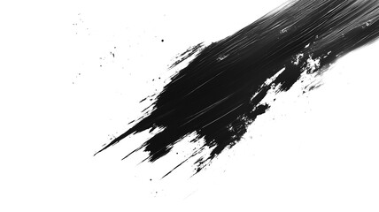 Poster - A black and white brush stroke on a white background