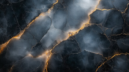 Poster - A black and gold marble patterned wall