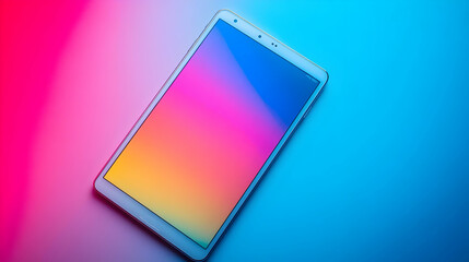 Poster - A tablet device on a colorful gradient background, showcasing a vibrant display.