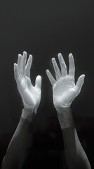 Poster - Reaching Hands: A Monochrome Study in Human Anatomy