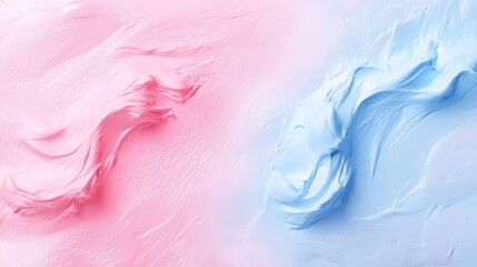Wall Mural - abstract pink and blue swirling background with white pink paint textures