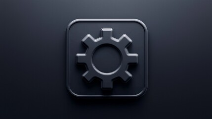 Gear icon representing settings adjustment on a modern user interface in a sleek, minimalistic design