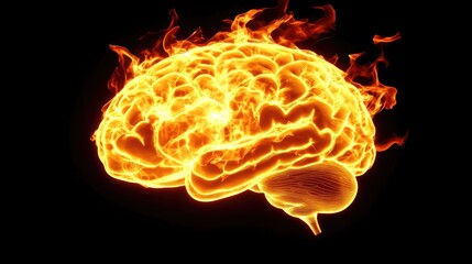 Poster - A human brain glowing with vibrant neural connections, symbolizing the complexity of thoughts and networks.