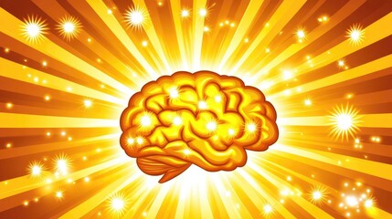 Poster - A luminous brain with radiant pathways, symbolizing the beauty of neural networks and interconnected thoughts.