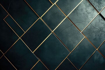 Wall Mural - Black and Gold Tiled Bathroom