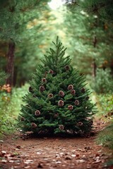 Wall Mural - Pine Tree With Cones In Forest