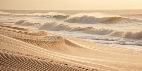 Aufkleber - The ocean waves are crashing against the shore, creating a beautiful