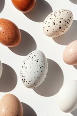 Canvas Print - Colored eggs on white surface