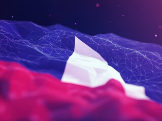 Poster - Abstract Digital Flag Representation:  A Modern Artistic Interpretation of Patriotism Through Networked Design