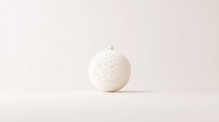 Poster - Elegant Minimalist White Decorative Orb with Intricate Cut-Out Patterns on a Soft Neutral Background
