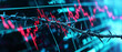 © DOUGLAS - stock market graph intertwined with barbed wire, symbolizing financial restrictions, risks, or economic challenges. red and blue tones emphasize tension and uncertainty