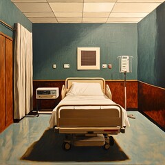 Canvas Print - Empty Hospital Room: A Moment of Quiet Reflection