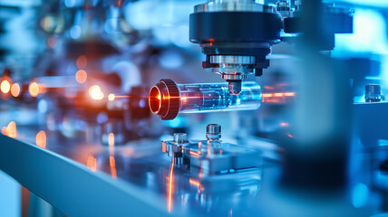 Poster - Close up of advanced laboratory equipment in use, showcasing precision and innovation in scientific research and technology development