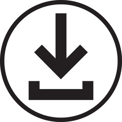 Poster - Download icon in flat style. install symbol. Upload button. Load symbol. Software download arrow. Save button. Download files, applications, documents pictogram isolated on transparent background.