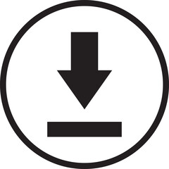 Poster - Download icon in flat style. install symbol. Upload button. Load symbol. Software download arrow. Save button. Download files, applications, documents pictogram isolated on transparent background.
