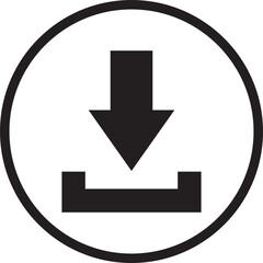 Poster - Download icon in flat style. install symbol. Upload button. Load symbol. Software download arrow. Save button. Download files, applications, documents pictogram isolated on transparent background.