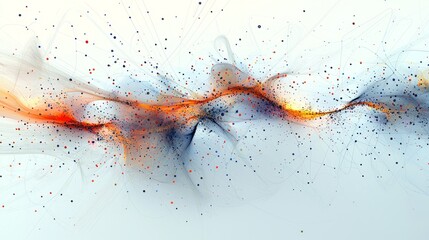 Poster - A complex digital interface showcases an explosion of colors, where vibrant hues of orange and blue intertwine in fluid motions, creating a mesmerizing abstract visual