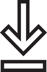 Poster - Download icon in outline style. install symbol. Upload button. Load symbol. Software download arrow. Save button. Download files, applications, documents pictogram isolated on transparent background.