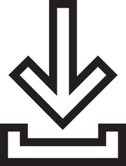 Poster - Download icon in outline style. install symbol. Upload button. Load symbol. Software download arrow. Save button. Download files, applications, documents pictogram isolated on transparent background.