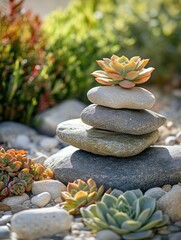 Poster - Succulent plants on rocky terrain