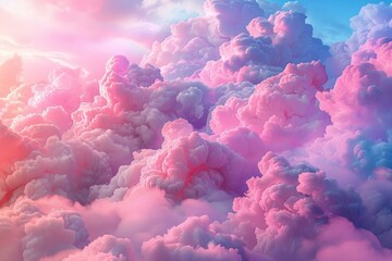 Poster - Beautiful pink and purple clouds fill the sky, creating a stunning and dreamlike atmosphere during a vibrant sunset