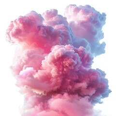 Poster - Pink and purple smoke creating a beautiful abstract composition on a white background