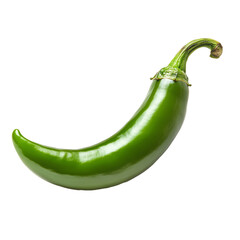 green hot chili pepper isolated on white background