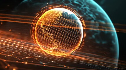 futuristic digital global network with glowing connections