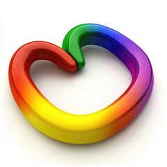 Poster - Creative rainbow heart design digital artwork abstract concept vibrant colors artistic perspective love and unity theme