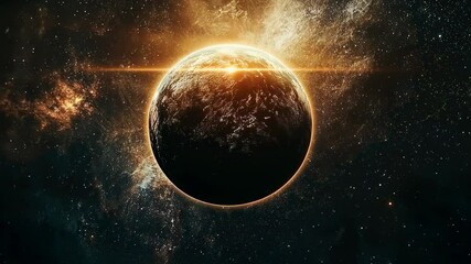 Wall Mural - stunning view of earth against the cosmic background at sunrise