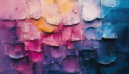 Poster - A mesmerizing abstract oil painting showcasing overlapping hues and textured brush strokes on a tactile canvas