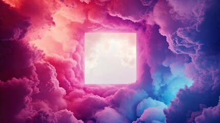 Poster - Vibrant gradient border surrounding a luminous central area, perfect for showcasing content in an eye-catching display.