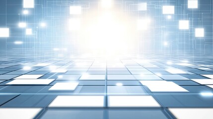 Poster - White digital surface with subtle cyber graphics, investment visuals, and abstract technological patterns.