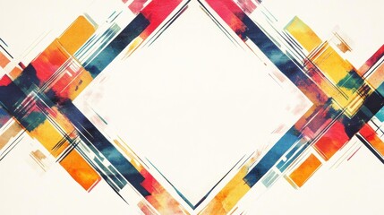 Poster - Geometric diamond border design featuring a blank central area, ideal for creative projects and elegant presentations