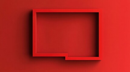 Poster - Minimalist design featuring a bold red border surrounding a vast expanse of empty white space, creating a striking visual contrast.