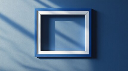 Poster - Contemporary blue border surrounding a crisp white core, creating a striking visual contrast in a sleek minimalist design.