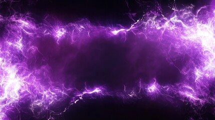 Poster - Neon Purple Glow with Bright Center, vibrant neon purple border encircling a luminous white core, striking visual contrast and modern aesthetic