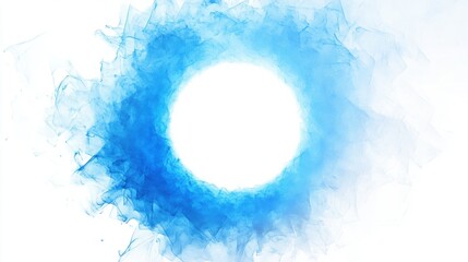 Poster - Gradient blue border framing a luminous white center, creating a serene and modern visual composition, perfect for digital backgrounds or presentations