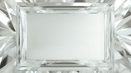 Poster - Elegant glass-effect border encasing a pristine white space, ideal for showcasing artwork or important messages, adds a modern touch.