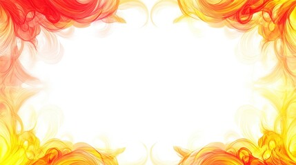 Poster - Vibrant red and yellow gradient border framing a pristine white center, perfect for eye-catching presentations and designs