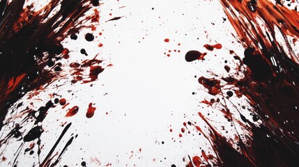 Poster - Vibrant abstract paint splatter encasing a pristine white center, dynamic colors creating an energetic visual frame, modern artistic expression