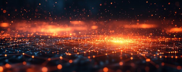 Poster - An abstract background representing IT security, with a glowing digital shield, interconnected nodes, and layers of protection in a cyber environment